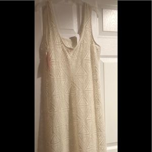 Cream high low coverup